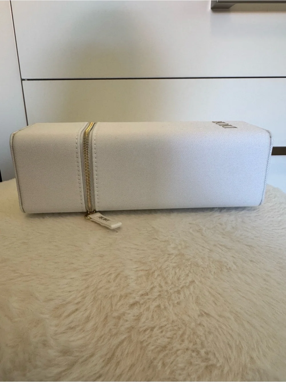 Dior White and Gold Travel Case
